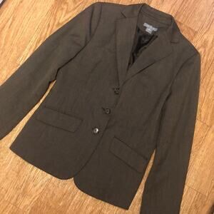 Ann Taylor Brown Wool Tweed Suit Jacket Blazer Size 8
